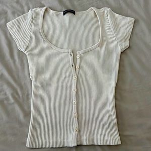 Brandy Melville shirt barely worn beige